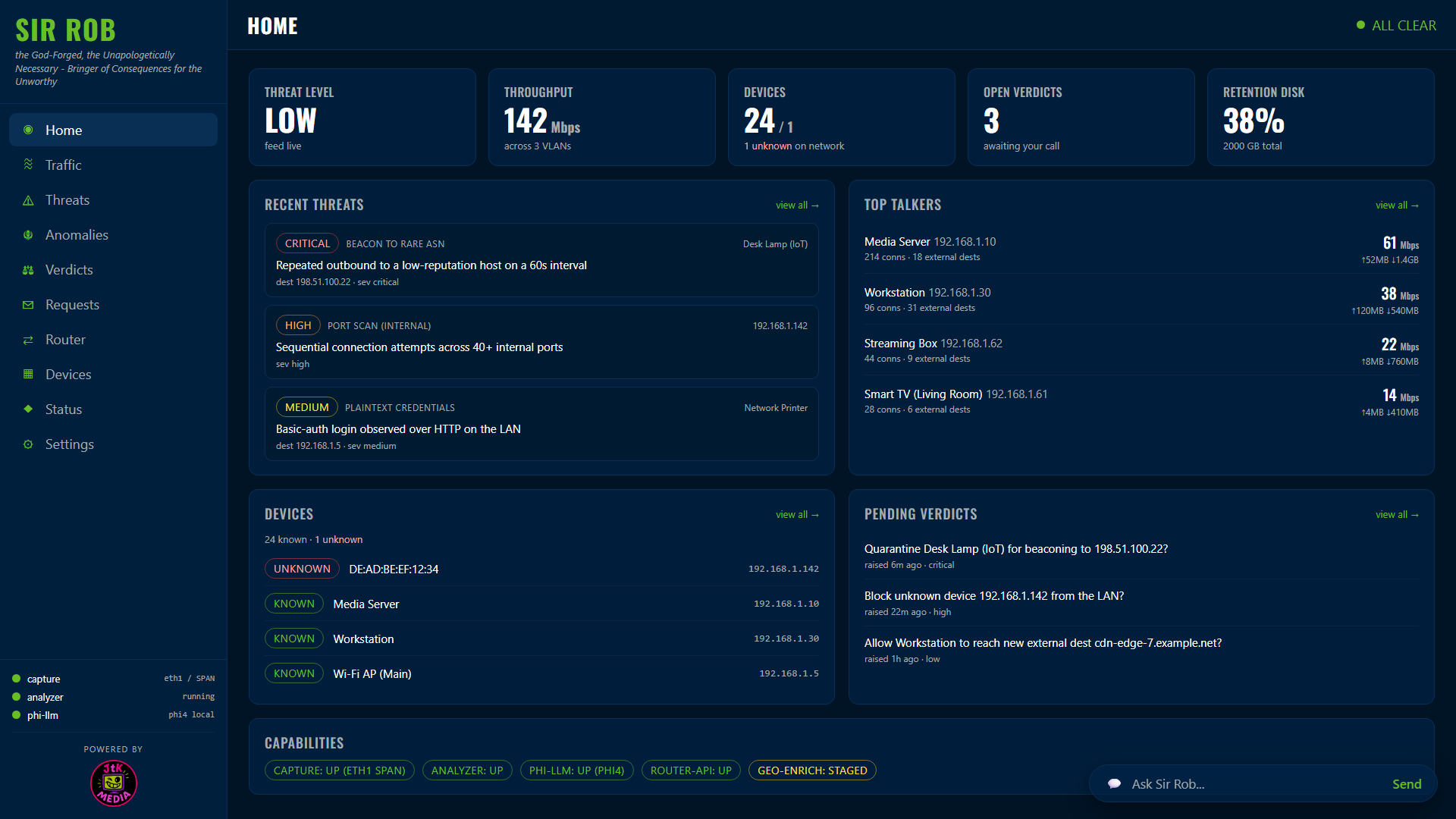 Sir Rob - Security overview and pending verdicts